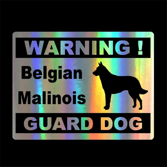 Car Styling Personality Warning Belgian Malinois Guard Dog Car Stickers Black/Sliver/laser 18cm*13.7cm