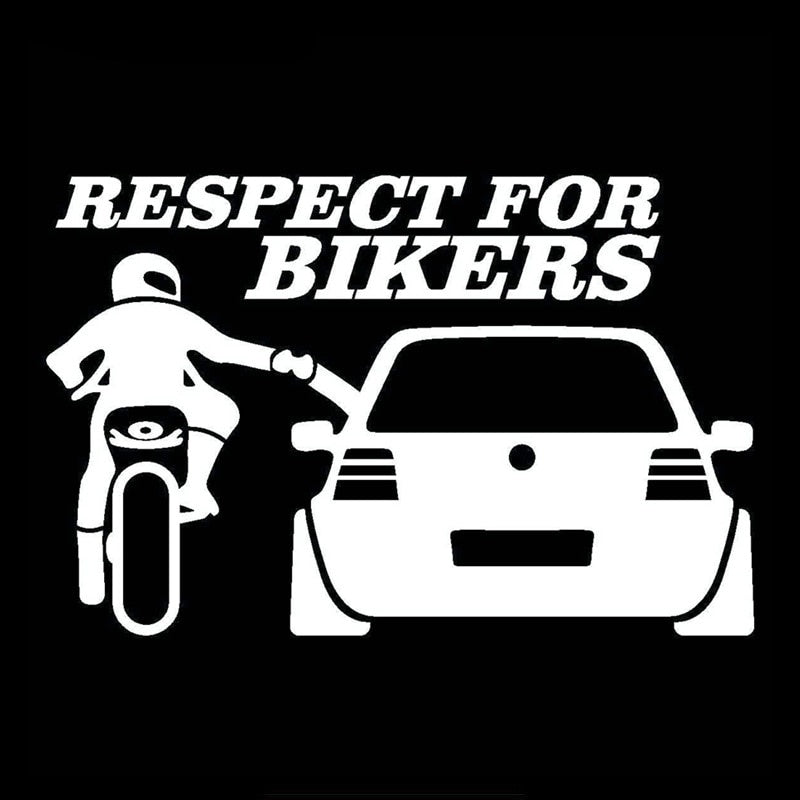 Car Sticker 3D Respect for Bikers Auto Stickers 20*13cm and Decals Funny Motorcycle Car Styling JDM Vinyl Stickers On Car