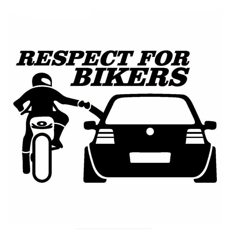 Car Sticker 3D Respect for Bikers Auto Stickers 20*13cm and Decals Funny Motorcycle Car Styling JDM Vinyl Stickers On Car