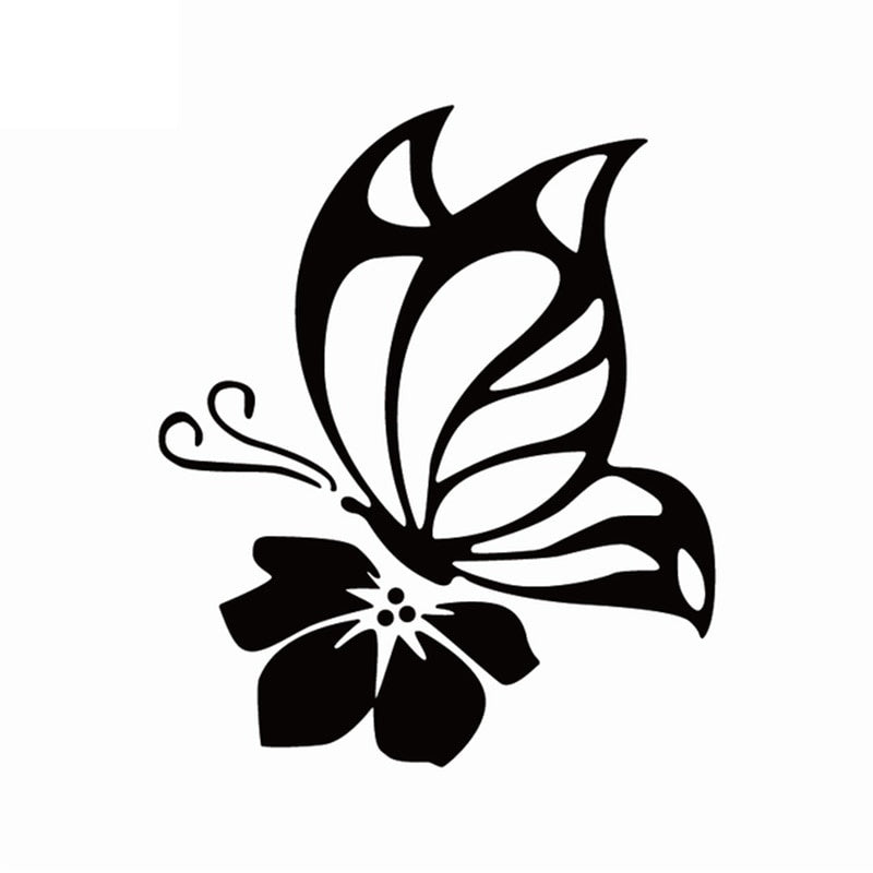 Car Sticker 3D 15.2*12.8CM Butterfly With Flower Fashion Vinyl Sticker Funny Stickers and Decals Vinyl Car Styling