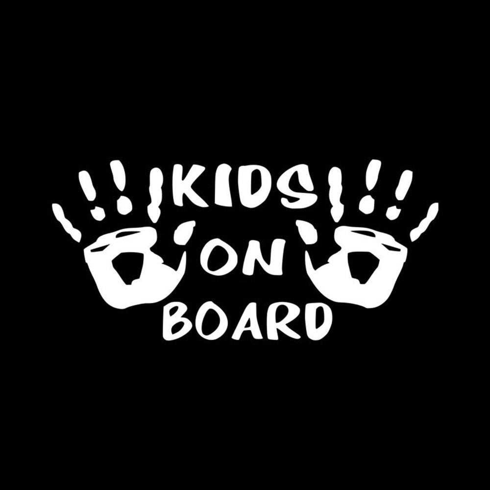 9.5*17CM KIDS ON BOARD Funny Cool Vinyl Car Stickers Decals Car Styling Car Body Window Personalized Warning Sign Car Stickers