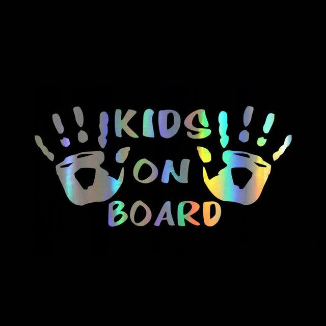 9.5*17CM KIDS ON BOARD Funny Cool Vinyl Car Stickers Decals Car Styling Car Body Window Personalized Warning Sign Car Stickers