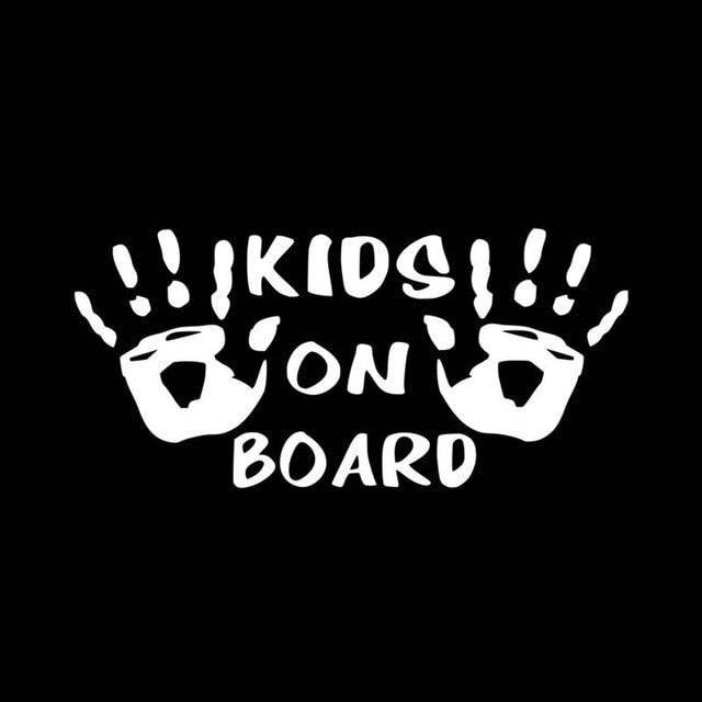 9.5*17CM KIDS ON BOARD Funny Cool Vinyl Car Stickers Decals Car Styling Car Body Window Personalized Warning Sign Car Stickers