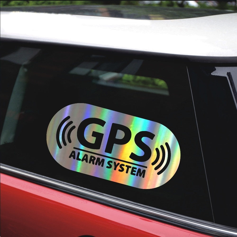 1PCS Car Sticker GPS Alarm Location Car Bumper Stickers and Decals Car Styling Decoration Door Body Window Vinyl Stickers 16*8CM