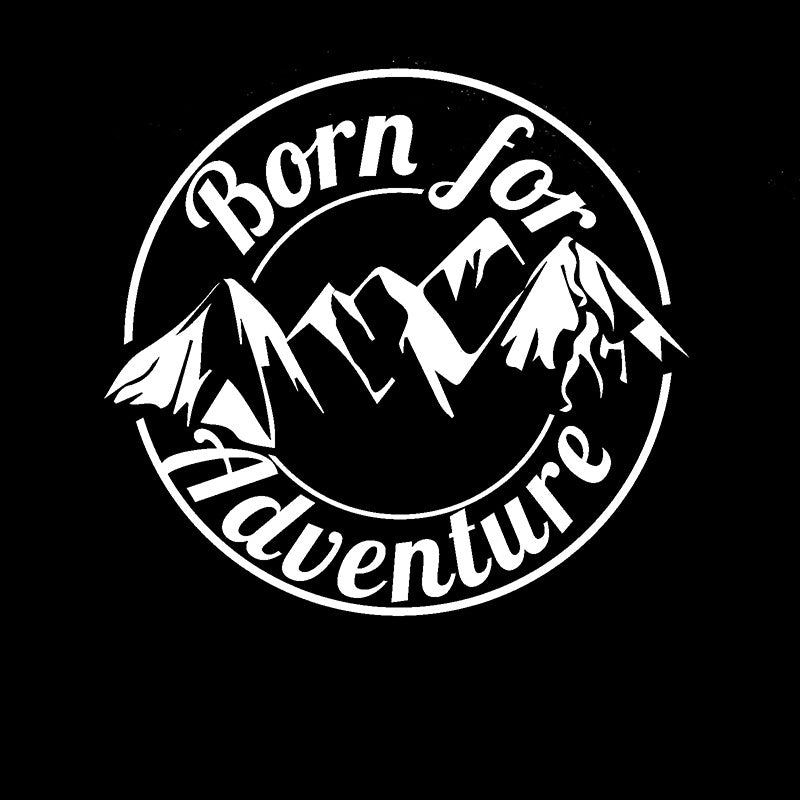 Cool Graphics Born For Adventure Vinyl Decal Sticker Car Caravan Camper Van Motorbike Laptop 15*16cm Black/Silver/Laser