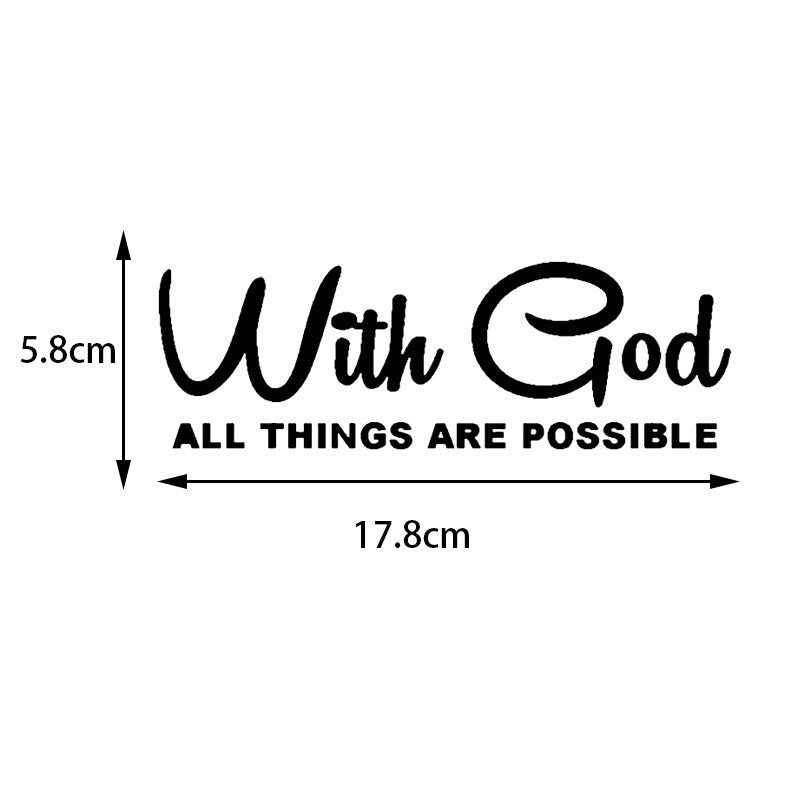 WITH GOD ALL THINGS ARE POSSIBLE Classic Christian Car Styling Stickers 17.8*5.8CM Vinyl Car Decal Black/Silver/laser