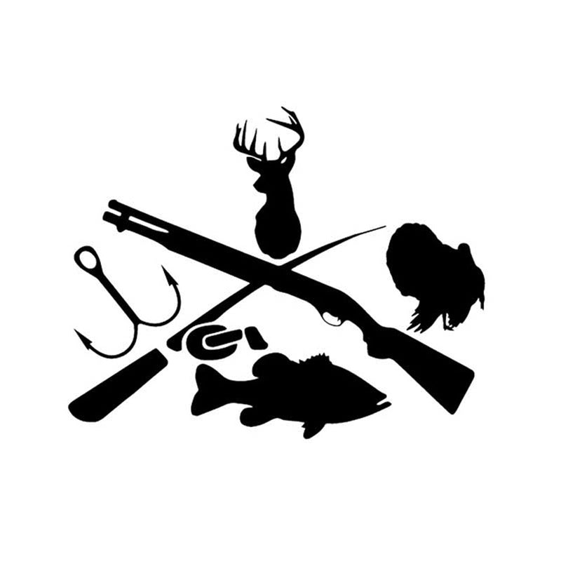 Funny Car Sticker Turkey Bass Deer Hunting Fishing Decal Vinyl Decor Motorcycle SUVs Bumper Car Window Car Styling Vinyl Decals