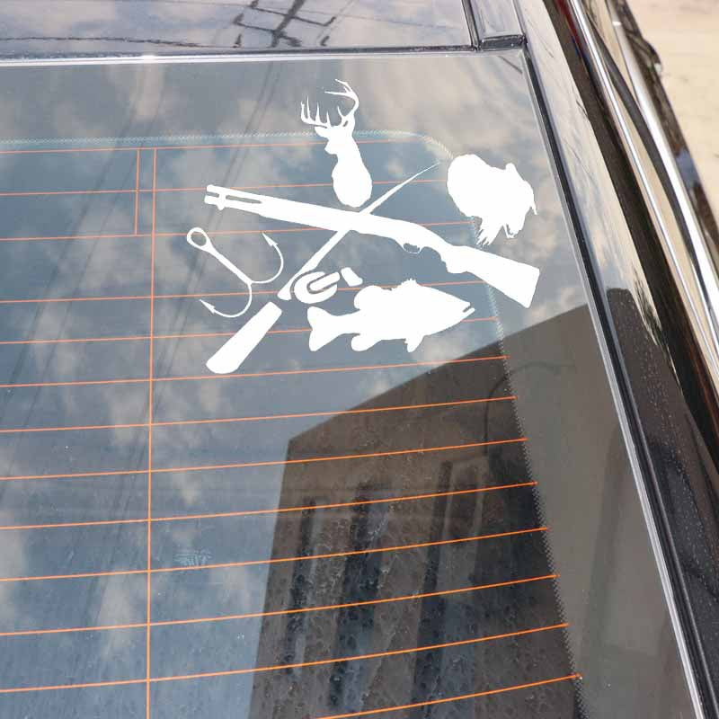 Funny Car Sticker Turkey Bass Deer Hunting Fishing Decal Vinyl Decor Motorcycle SUVs Bumper Car Window Car Styling Vinyl Decals