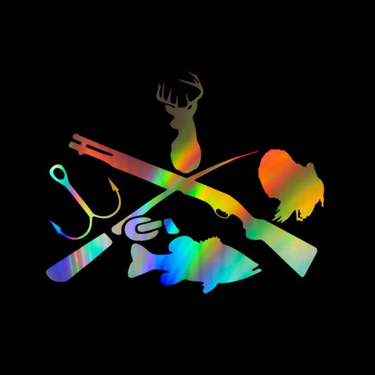 Funny Car Sticker Turkey Bass Deer Hunting Fishing Decal Vinyl Decor Motorcycle SUVs Bumper Car Window Car Styling Vinyl Decals