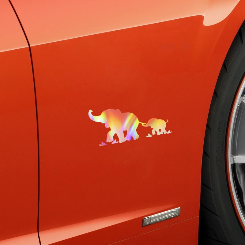 Cute elephant family happiness car sticker Waterproof Vinyl Motorcycle Parts Decal Black,Silver,Multicolor