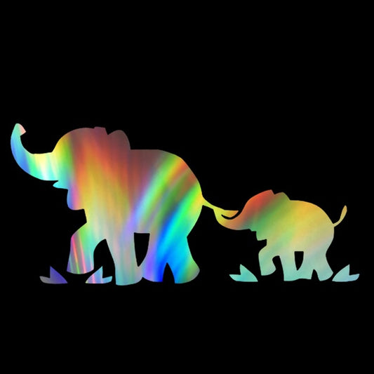 Cute elephant family happiness car sticker Waterproof Vinyl Motorcycle Parts Decal Black,Silver,Multicolor
