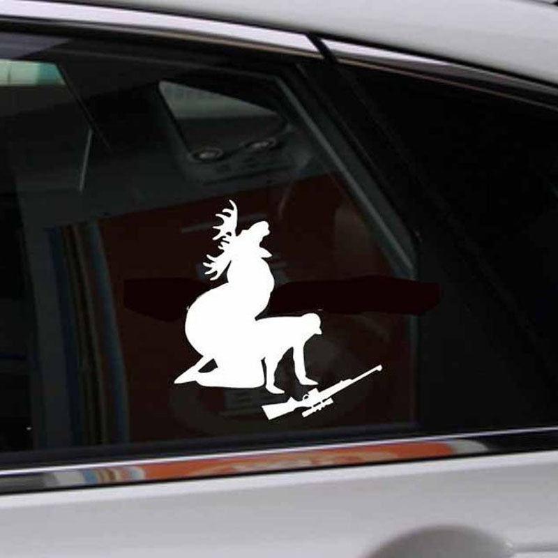 13*12CM Hunter Personalized Car Stickers Decals Funny Moose Hunting Hunter Black/Silver/Multicolor