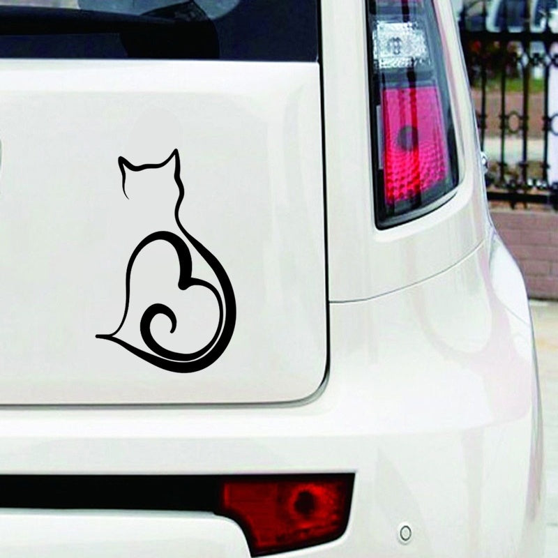 Cute Cats Heart Car Bumper Sticker Auto window vinyl sticker decal Heart Funny Silver/black/Multicolor
