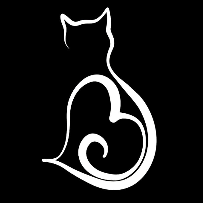 Cute Cats Heart Car Bumper Sticker Auto window vinyl sticker decal Heart Funny Silver/black/Multicolor