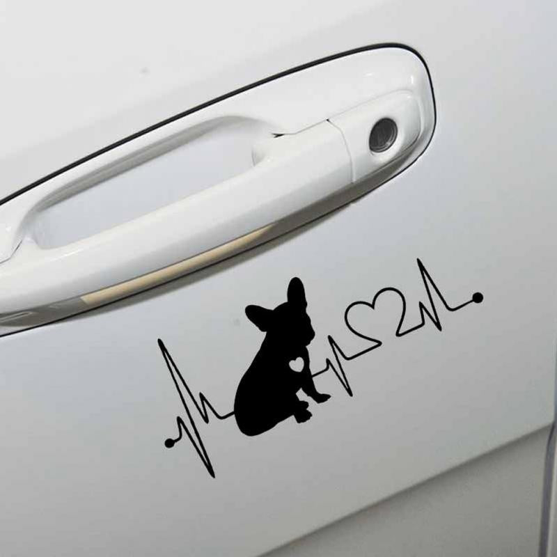 18CM * 7.7CM French Bulldog Waterproof Vinyl Decoration Car Bumper Window Car Sticker Black / Silver / Multicolor