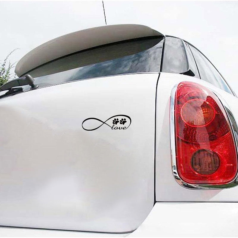 Car Styling Creative Cartoon Car Stickers Fashion Personality Vinyl Dog Footprints LOVE Stickers Black,Silver,Multicolor