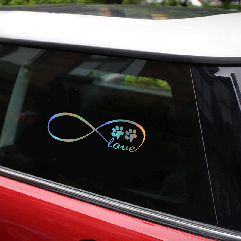 Car Styling Creative Cartoon Car Stickers Fashion Personality Vinyl Dog Footprints LOVE Stickers Black,Silver,Multicolor