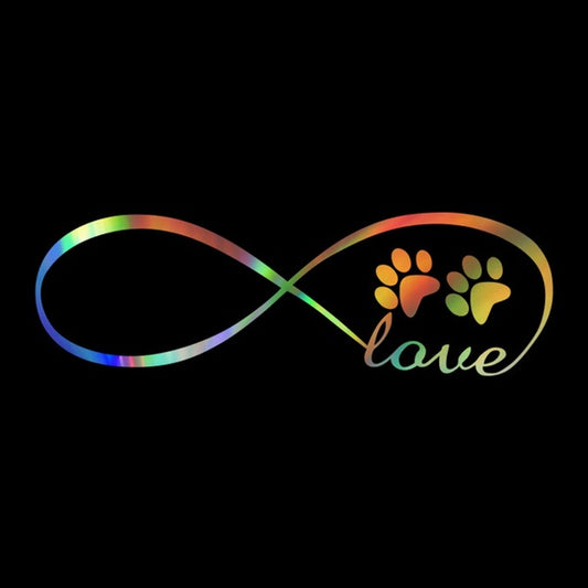 Car Styling Creative Cartoon Car Stickers Fashion Personality Vinyl Dog Footprints LOVE Stickers Black,Silver,Multicolor