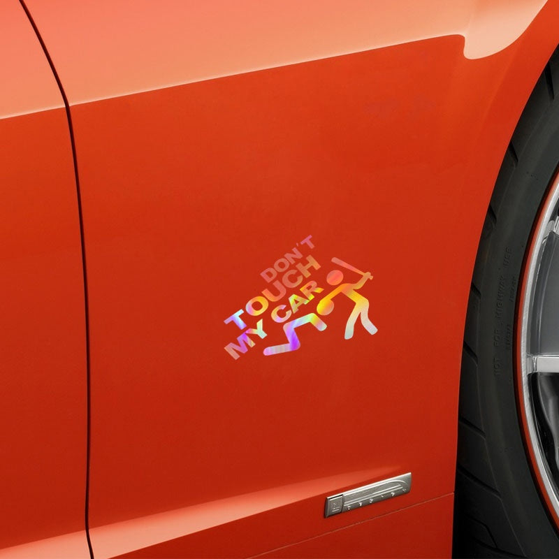 1PC 14*12cm Safety Warning Vinyl Car stickers DO NOT TOUCH MY CAR Car Styling car motorcycles decal Black,Silver,Multicolor
