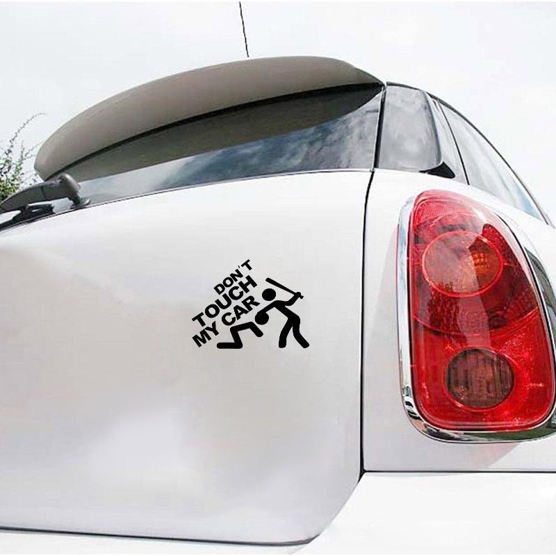 1PC 14*12cm Safety Warning Vinyl Car stickers DO NOT TOUCH MY CAR Car Styling car motorcycles decal Black,Silver,Multicolor