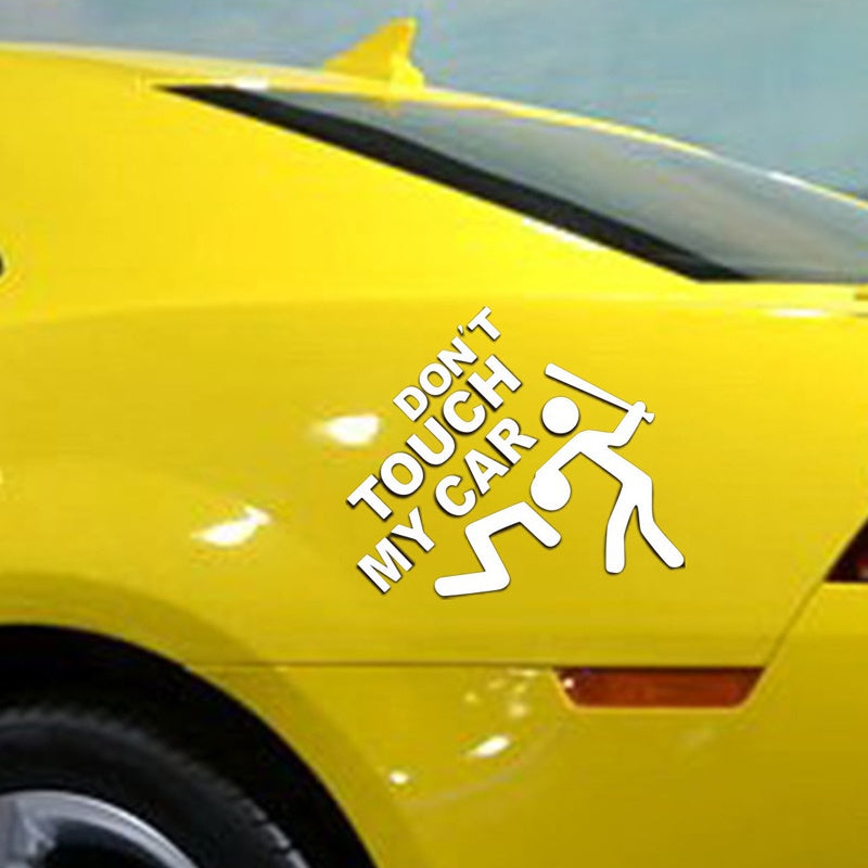 1PC 14*12cm Safety Warning Vinyl Car stickers DO NOT TOUCH MY CAR Car Styling car motorcycles decal Black,Silver,Multicolor