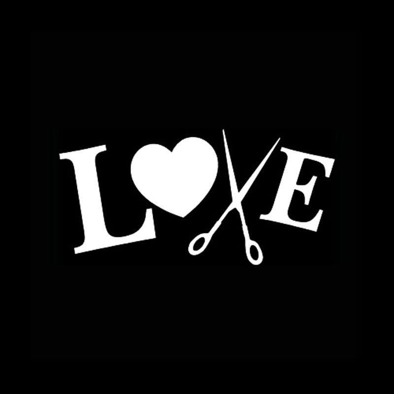 LOVE hair stylist Cosmetologist Beautician Scissors Car Sticker Decorative Car Window Decal
