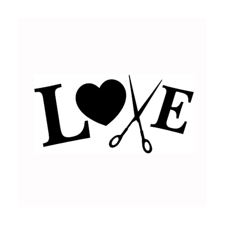 LOVE hair stylist Cosmetologist Beautician Scissors Car Sticker Decorative Car Window Decal