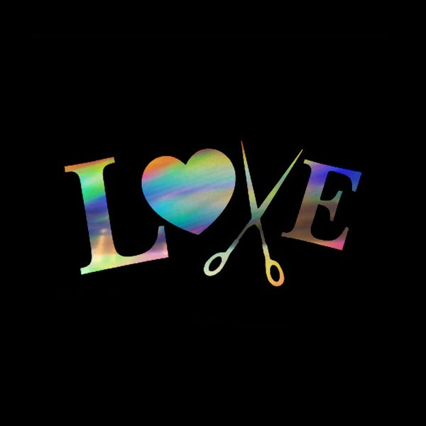 LOVE hair stylist Cosmetologist Beautician Scissors Car Sticker Decorative Car Window Decal