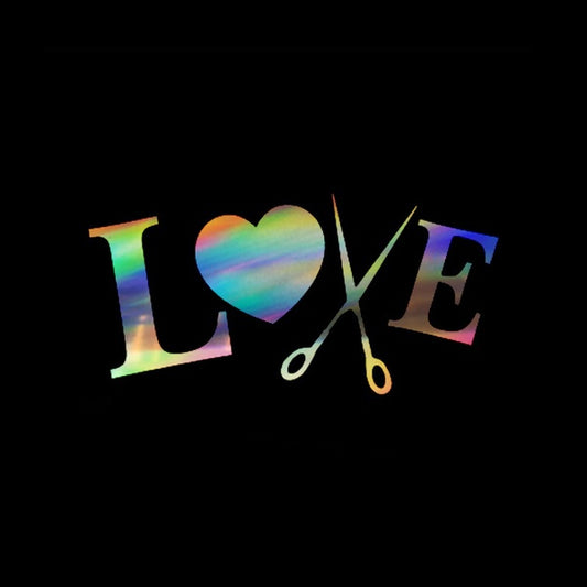 LOVE hair stylist Cosmetologist Beautician Scissors Car Sticker Decorative Car Window Decal
