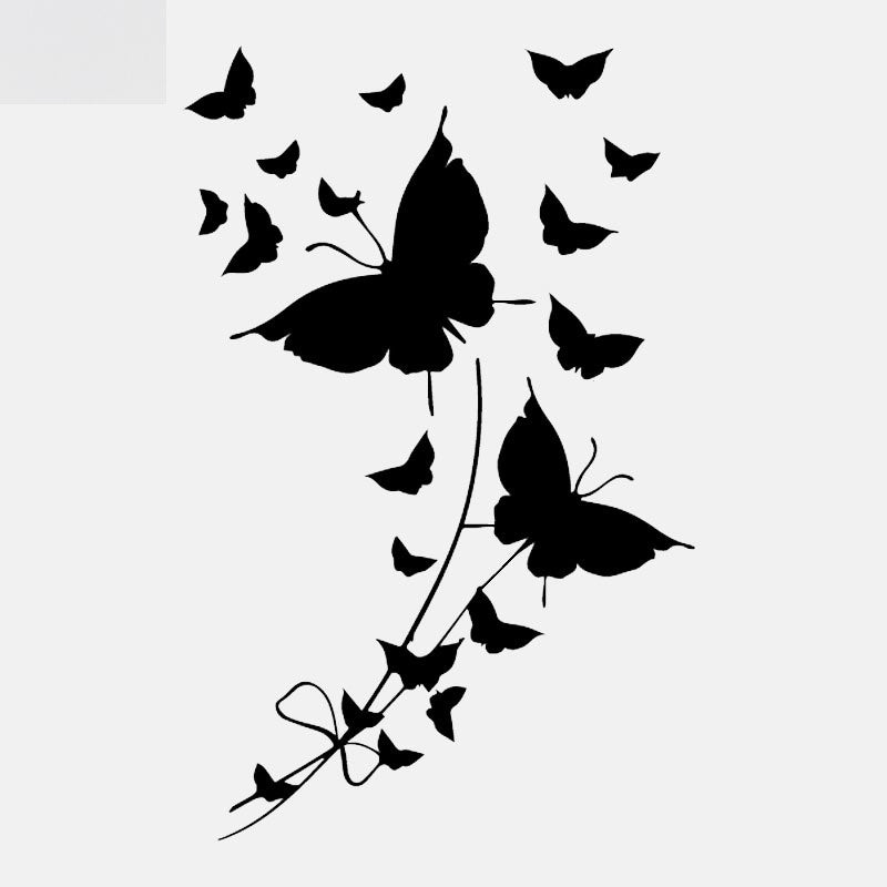 11.5CM*17.8CM Bunch of Butterflies Car Sticker Pretty Butterfly Art Transfer Vinyl Decal Black/Silver C24-0299