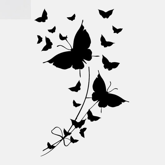 11.5CM*17.8CM Bunch of Butterflies Car Sticker Pretty Butterfly Art Transfer Vinyl Decal Black/Silver C24-0299