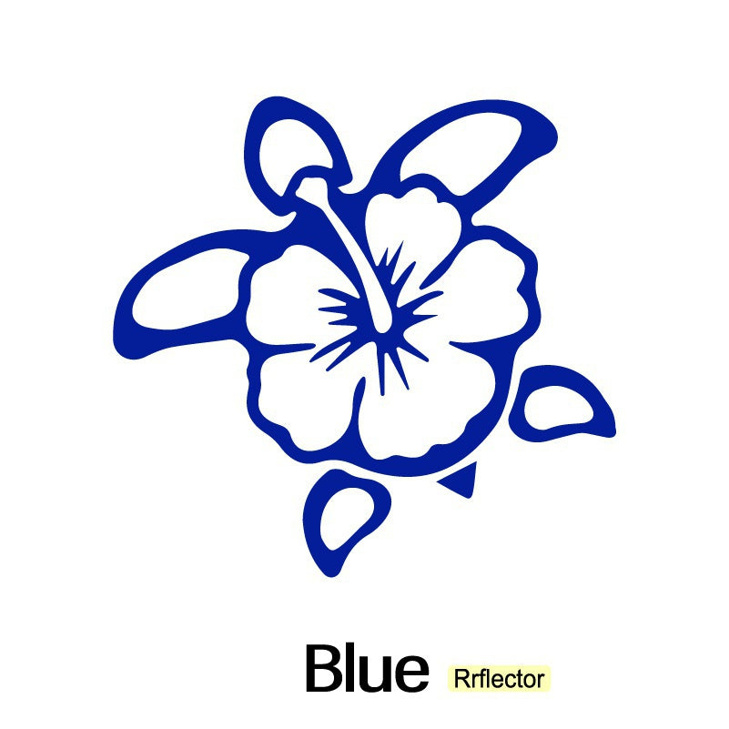 HIBISCUS TURTLE Car Stickers Automobile Motorbike Trucks Windows Bumper Waterproof Decal Auto Accessories