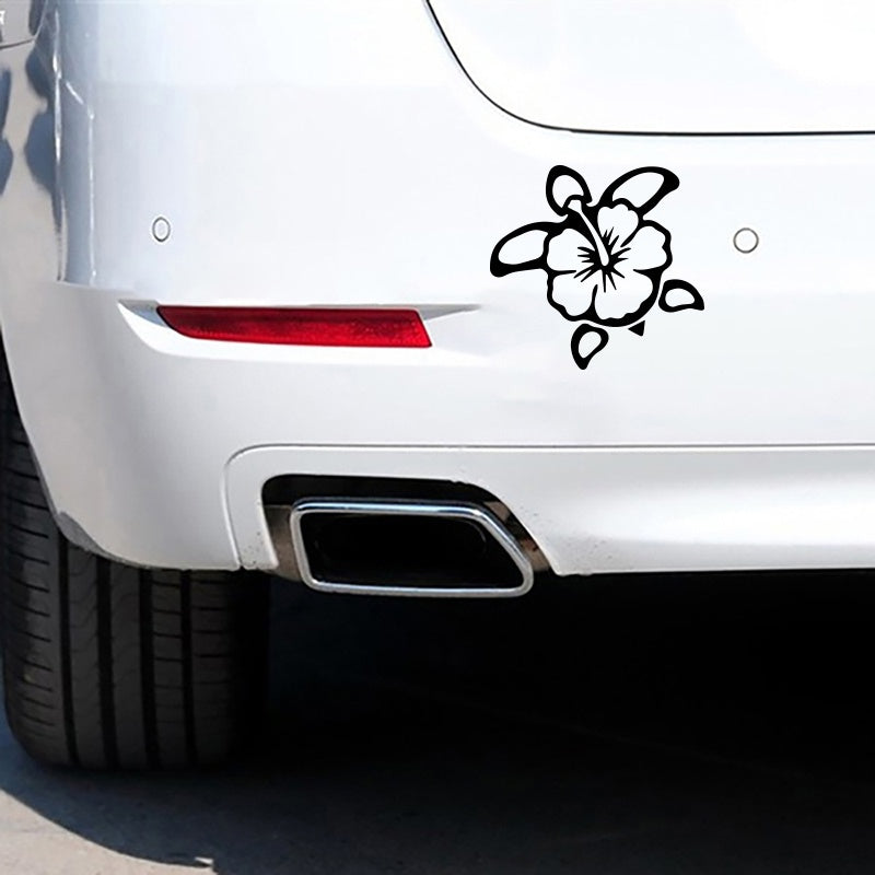 HIBISCUS TURTLE Car Stickers Automobile Motorbike Trucks Windows Bumper Waterproof Decal Auto Accessories