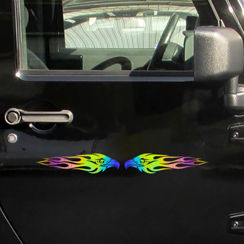 1 Pair Eagle Flames Car Sticker SUV Windows Popular Style Decorate The Body