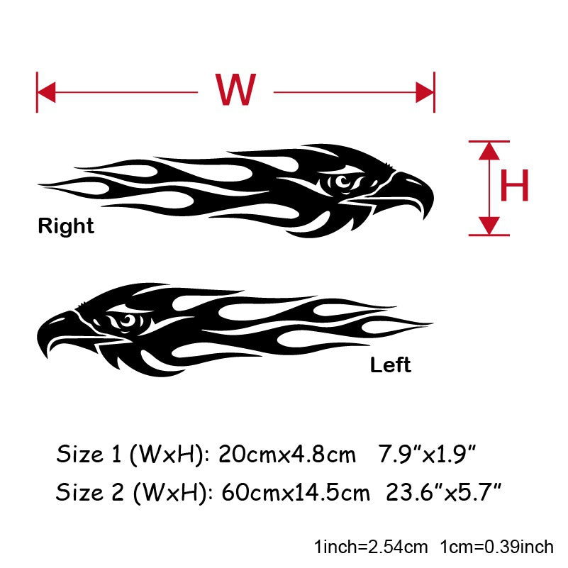 1 Pair Eagle Flames Car Sticker SUV Windows Popular Style Decorate The Body