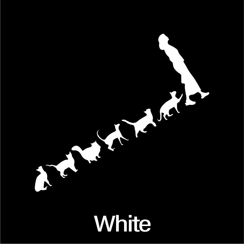 Cat Follow Lady Cute Car Sticker Pet Decal for Car Window Bumper Door Body Truck SUV Body Decoration