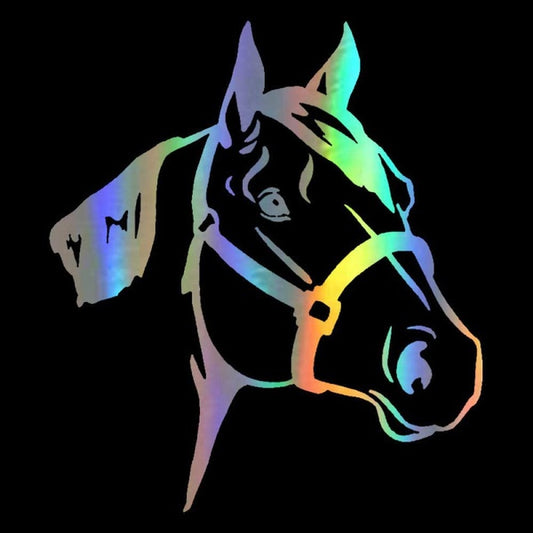 Laser Car Sticker Horse Head Animal Car Decoration