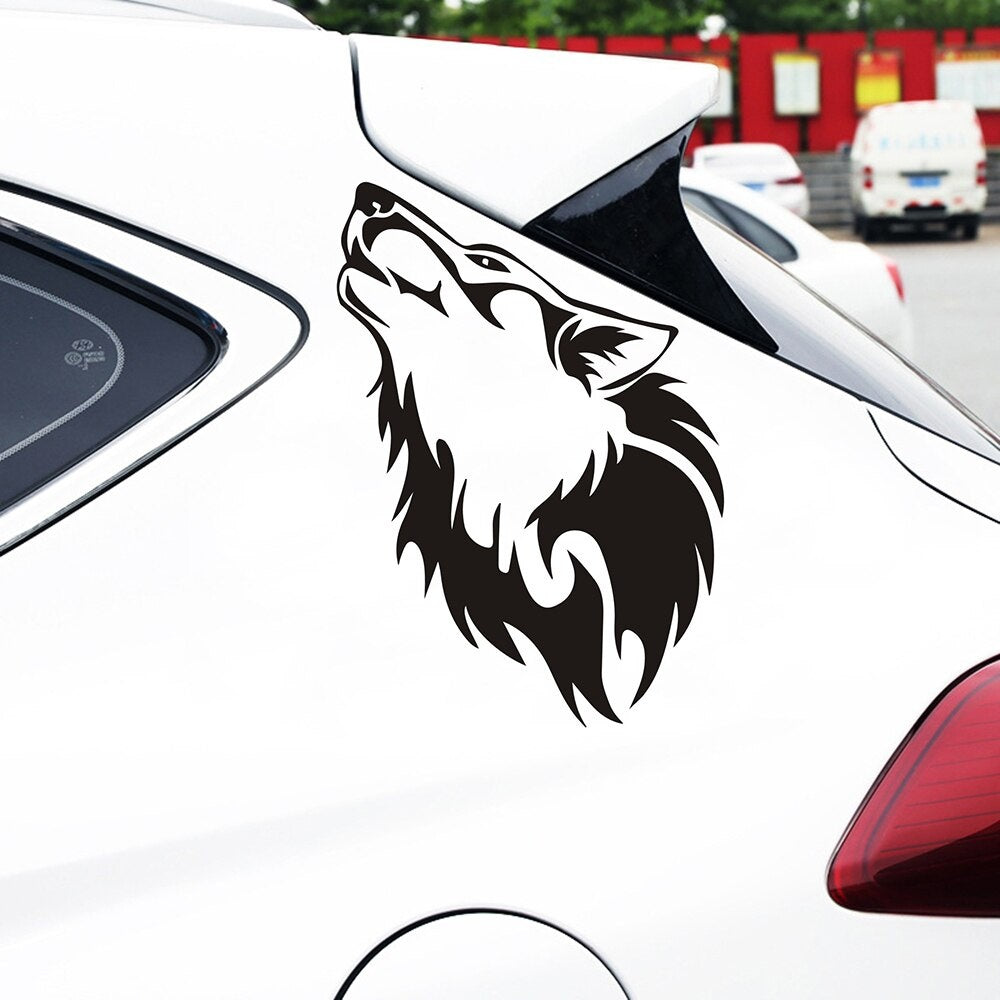 1pcs Fashion Laser Car Sticker Cool Wolf Howling Automobiles & Motorcycles Decoration Waterproof JDM Vinyl Decal,15cm*9cm