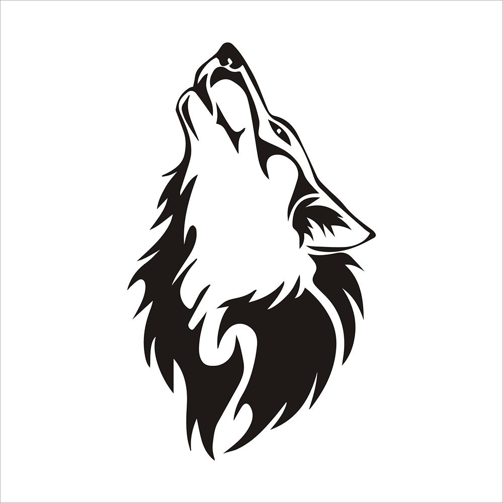 1pcs Fashion Laser Car Sticker Cool Wolf Howling Automobiles & Motorcycles Decoration Waterproof JDM Vinyl Decal,15cm*9cm