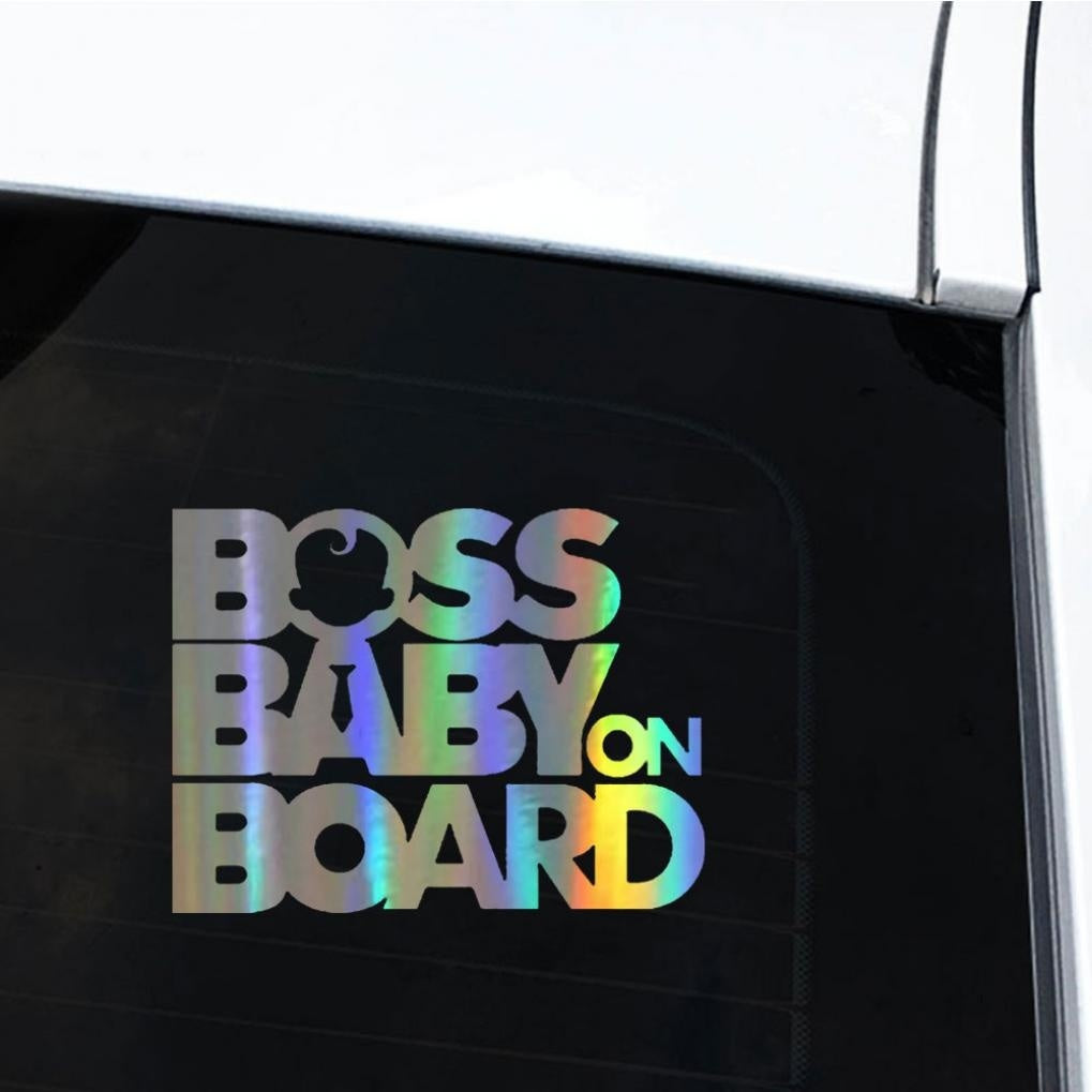 Laser Car Sticker Car Styling Anti Scratch Boss Baby On Board Vinyl Waterproof Laser Sticker Decal