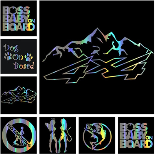 Laser Car Sticker Car Styling Anti Scratch Boss Baby On Board Vinyl Waterproof Laser Sticker Decal