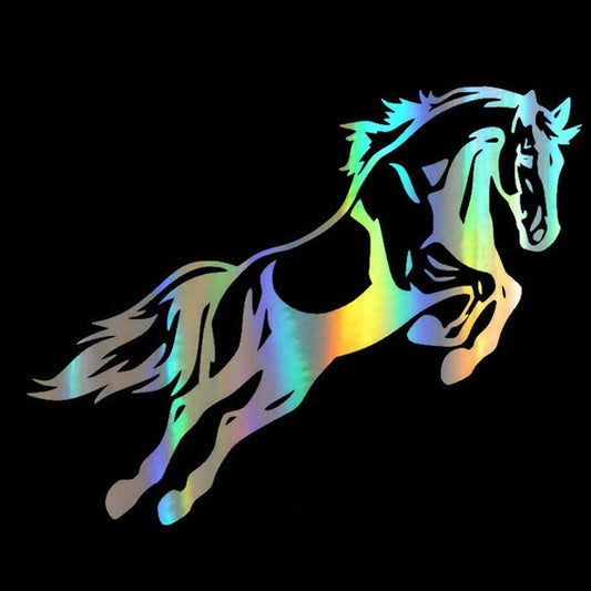 Car Sticker Vinyl Mighty Jumping Horse Funny Sticker Decal  Laser Motorcycle Car Styling 3D Stickers