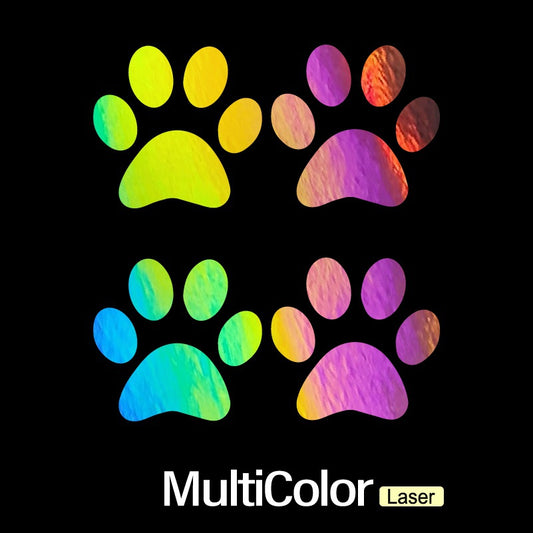 4 Dog Paw Print StickerFunny Laser Sticker Trucks Windows Motorbike Bumper Computer Vinyl Decal