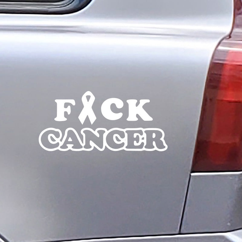 Artword  FxCK CANCER Cancer Awareness Funny Laser Sticker Trucks Windows Motorbike Bumper Computer Vinyl Decal