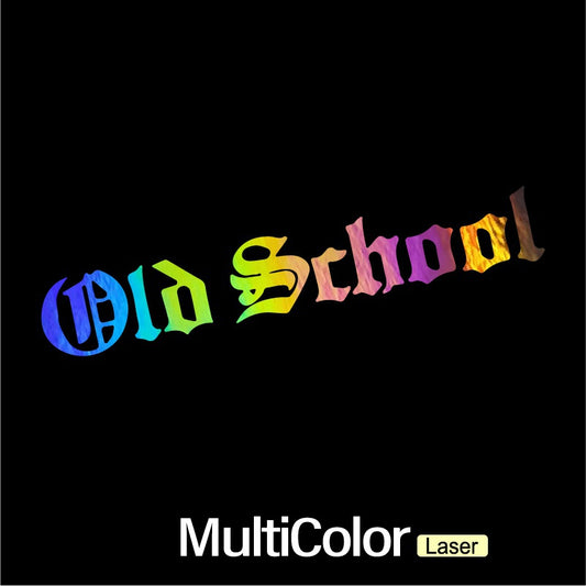 OLD SCHOOL Sticker 17.7x6cm Laser Sticker Trucks Windows Motorbike Bumper Computer Vinyl Decal