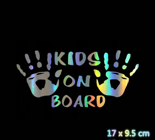 Kids on Board Car decor laser sticker for windows,bumper