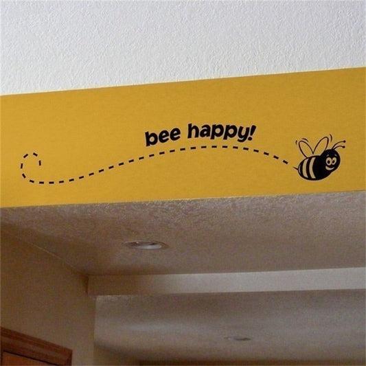 Animal Bee Happy Funny Living Room Vinyl Carving Wall Decal Sticker for  Room Home Window Decoration