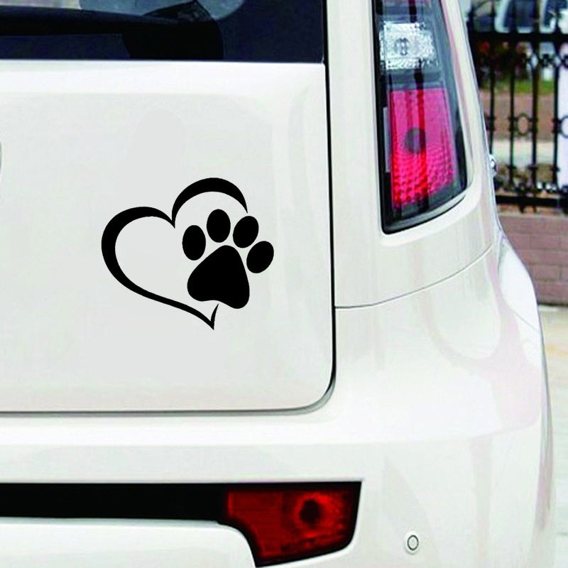 Heart Dog Cat Paw Print Pet Car Window Bumper Sticker Vinyl Decal Removable