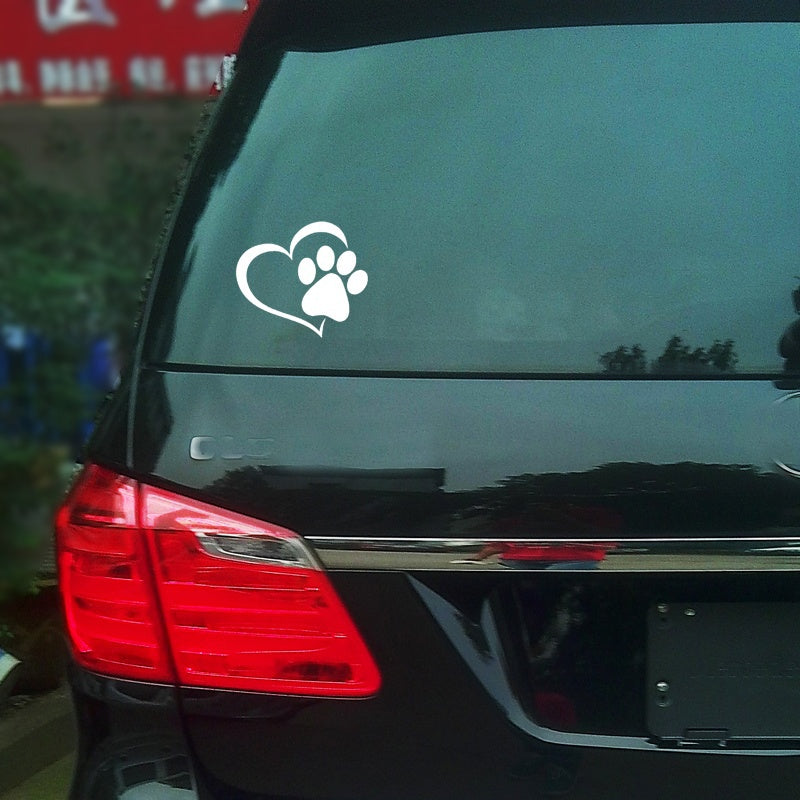 Heart Dog Cat Paw Print Pet Car Window Bumper Sticker Vinyl Decal Removable