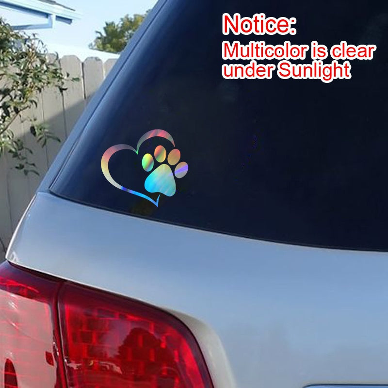 Heart Dog Cat Paw Print Pet Car Window Bumper Sticker Vinyl Decal Removable